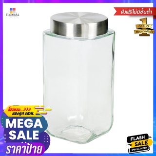 ขวดโหลแก้วเหลี่ยม 1.1 ลิตร ฝาเกลียว SQUAREGLASS CANISTER SQUARE 1.1L