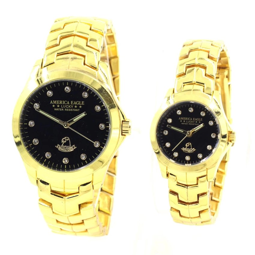 Sevenlight America Eagle นาฬิกาข้อมือคู่รัก - 9188-8127 (Gold/Black)