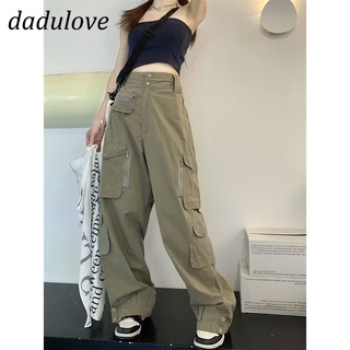 DaDulove💕 New American Multi Pocket Cargo Pants Niche Casual Pants Womens High Waist Loose Wide Leg Pants