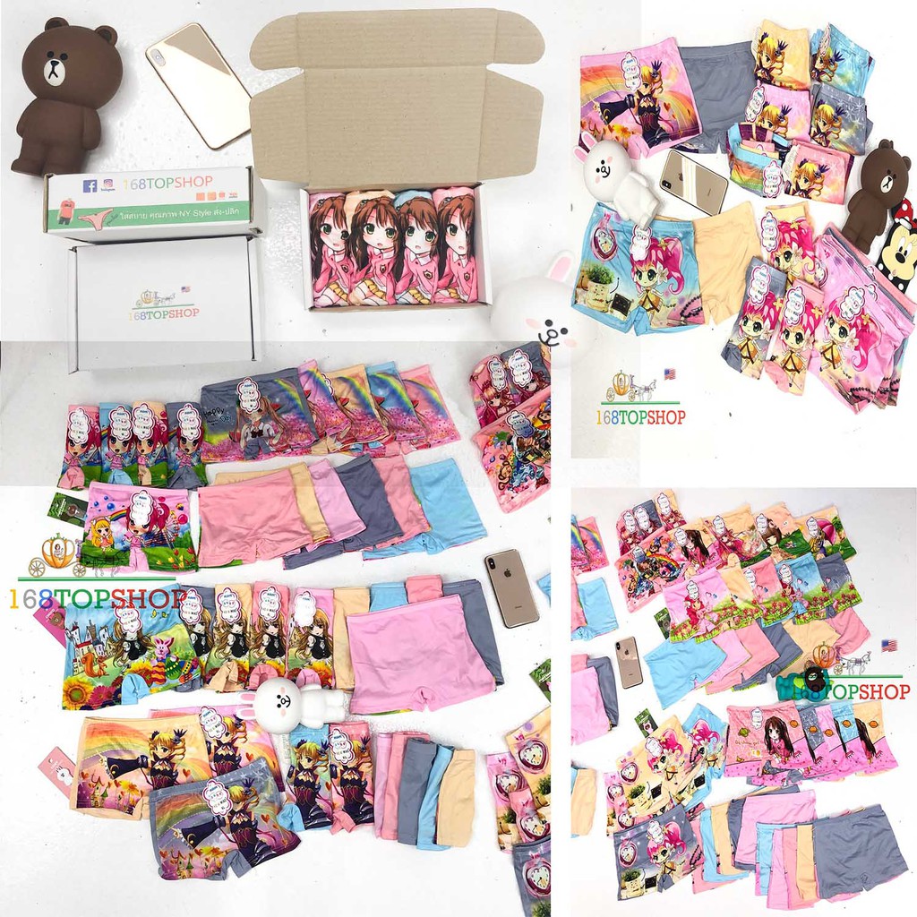ABN Girl แพค 10 ตัว กางเกงในเด็กหญิง sizeS-xxL Girls Cartoon Underwear คละสี ลาย กกนเด็กหญิง กกนเด็ก