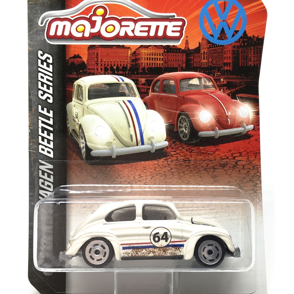 Majorette Volkswagen Beetle Vintage - no.64 - White/Cream Color /Wheels VIN6S /scale 1/64 (3 inches)