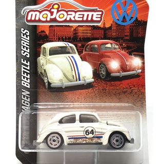 Majorette Volkswagen Beetle Vintage - no.64 - White/Cream Color /Wheels VIN6S /scale 1/64 (3 inches) Long Package