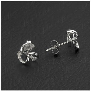 Hollow Silver เงิน 925 Earrings ต่างหู Women ผู้หญิง Flower Korea แต่งตัว WE5R