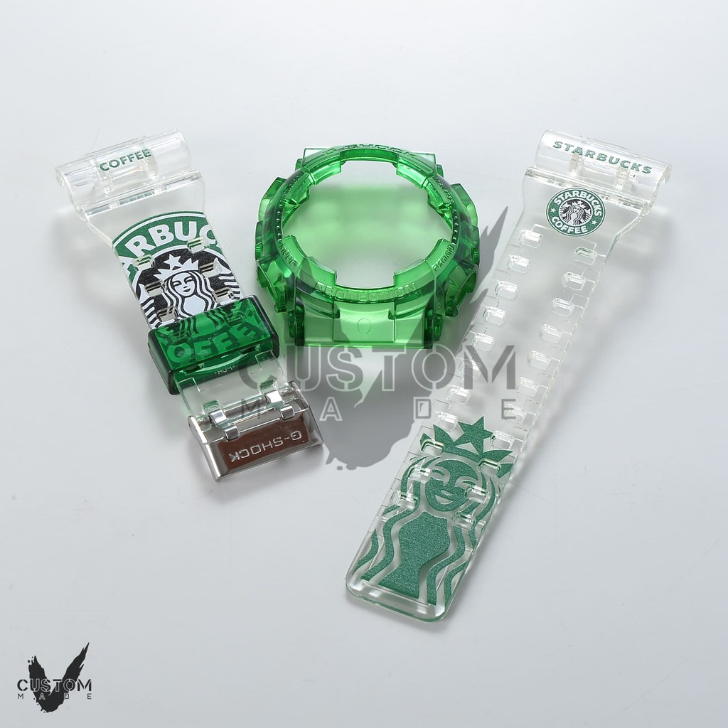 (Vcustom) GA / GD / GAX / GLX -100 ,110 , 120 CUSTOM PRINTING " STARBUCKS " BAND AND BEZEL WATCH STR