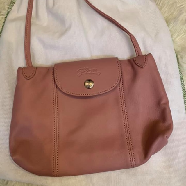 Longchamp mini cuir หนังแกะ สีชมพูอ่อน