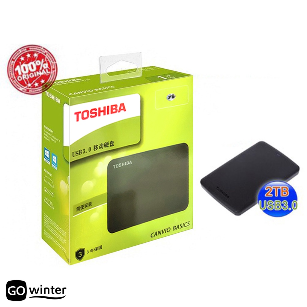 Go TOSHIBA 500GB/1TB/2TB High Speed USB 3.0 External Hard Disk Drive for PC Laptop