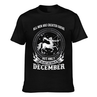 เสื้อยืด ผ้าฝ้าย พิมพ์ลาย Sagittarius All Men Are Created Equal Best Born In December สําหรับผู้ชายS-5XL