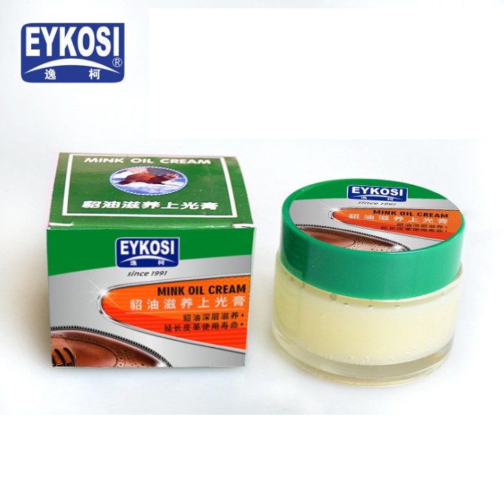 Mink oil leather cream มิงค์ออยล์​ ครีม EYKOSI บำรุงและรักษาเครื่องหนัง รองเท้า กระเป๋า ขนาด 50 ml ราคา ถูกที่สุด ดีลบีเคเค แกลเลอรีภาพที่ 2