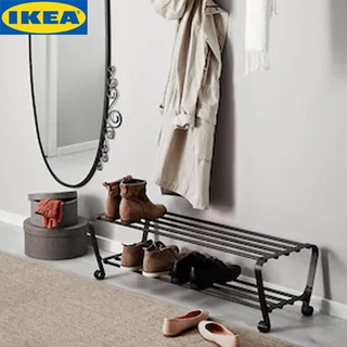 IKEA PORTIS พอร์ททิส ชั้นวางรองเท้า, ดำ90x34x28 ซม. วางรองเท้าได้อย่างน้อย 8 คู่