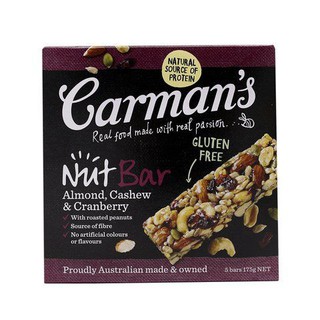 Carmans Gluten Free Alomndcashew&amp;cranberry  Alomndcashew &amp; แครนเบอร์รี่ Gluten Free ของ Carman