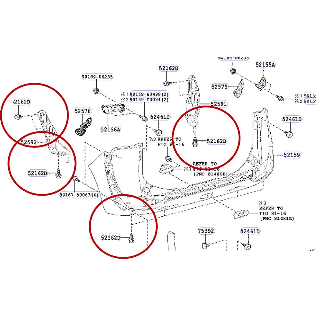 SKU-A532 (ชุด 12 ตัว) พุกพลาสติกยึดกันชนหลัง TOYOTA SIENTA  เซียนต้า(2015-2022) - รูปที่ 2