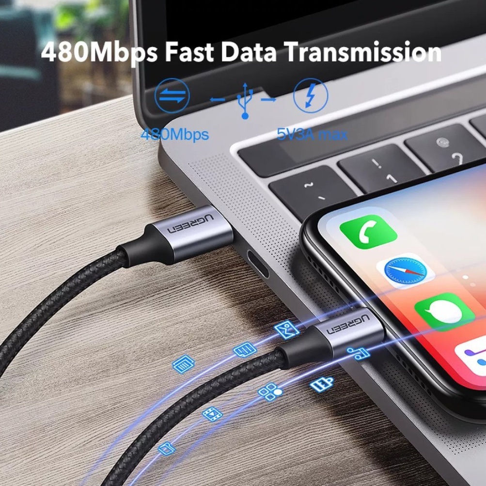 UGREEN รุ่น 60759,60761 สายชาร์จรองรับ Fast Charge!! MFi 20W PD / Lightning to Type-C สำหรับ iPhone,iPad,iPod #2