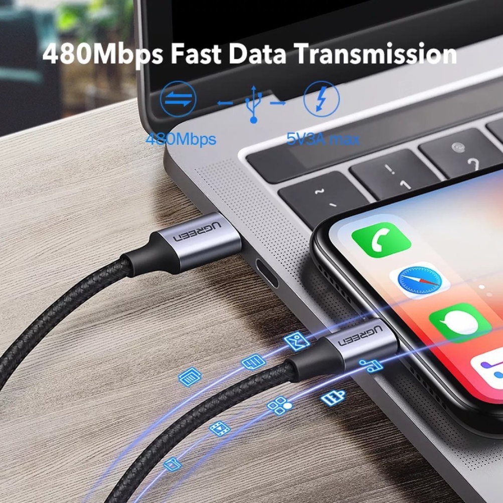 UGREEN รุ่น 60759,60761 สายชาร์จรองรับ Fast Charge!! MFi 20W PD / Lightning to Type-C สำหรับ iPhone,iPad,iPod #8