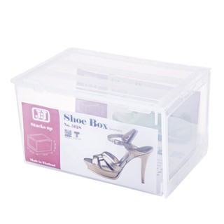 กล่องใส่รองเท้าหญิงพลาสติกเปิดข้าง สีใส JCJ 5128 Side Open Transparent Plastic Female Shoe Box JCJ 5128