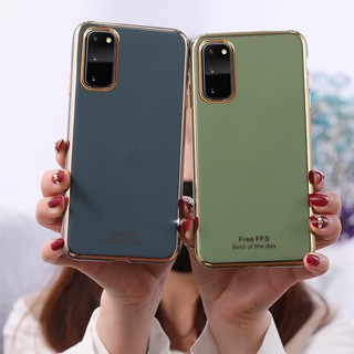 Fashion New Case Samsung Galaxy A51 A71 A70 A50 A50S A30S A10 M40S Phone Casing Soft Silicone 6D Plating Smooth Slim Back Cover Emerald Green