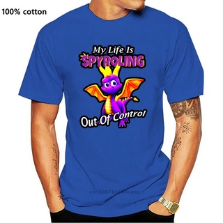 เสื้อยืดโอเวอร์ไซส์เสื้อยืด พิมพ์ลาย Spyro Dragon My Life Is Spyraling Out Of Control สําหรับผู้ชายS-3XL