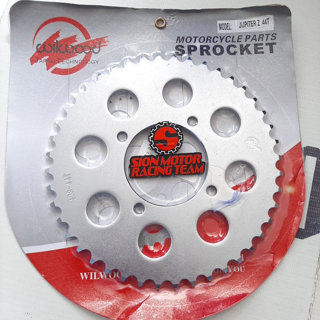 428-44T เกียร์หลัง Yamaha Vega / F1zr / RX King / Jupiter 44T Wilwood Chrome