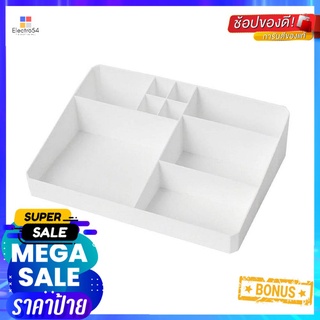 ถาดช่องพลาสติก STACKO MIND 26.5x18.5x6.9 ซม. สีขาวPLASTIC TRAY WITH COMPARTMENTS STACKO MIND 26.5X18.5X6.9CM WHITE