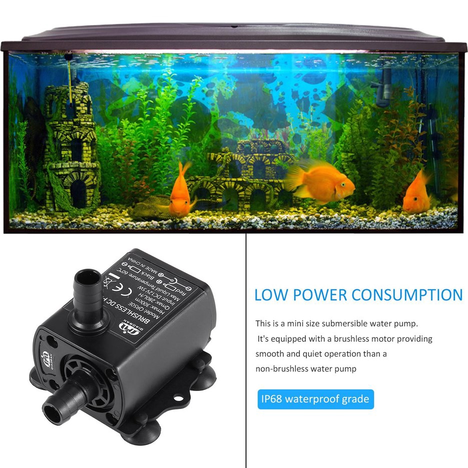 Pumps Mini Waterproof Brushless Quiet Water Pump Submersible Pool