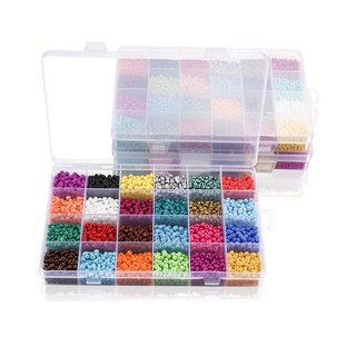 ลูกปัดเม็ดทราย ลูกปัดแก้ว ลูกกวาดลูกปัด（1 กล่อง）（2-4mm 26000-6000pcs/box）