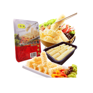 โปรโมชั่น : ฟองเต้าหู้ม้วน ทานคู่กับชาบู สุกี้ หม้อไฟ Ring Roll Vegan Food 100% 零零卷 168g malamart