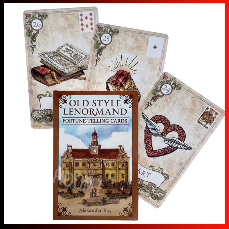 Old Style Lenormand Fortune-telling Cards การ์ดเก่าเวอร์ชั่นภาษาอังกฤษ Lenormand 38 แผ่น
