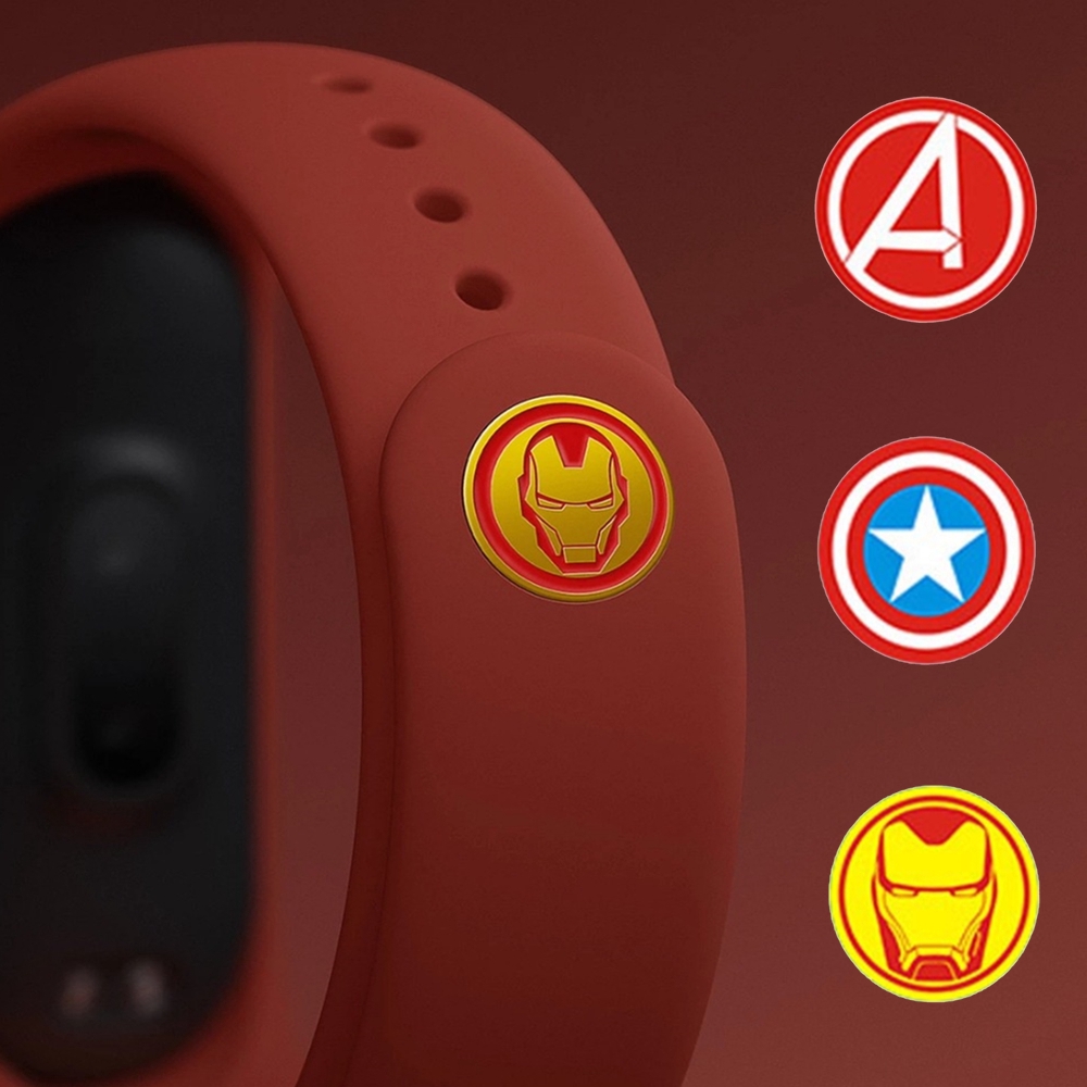 กระดุมติดสายรัดข้อมือ ลาย The Avengers สำหรับ Xiaomi Miband 3 4 Mi Band 3 4 5