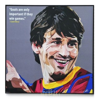 Lionel Messi #1 ลีโอเนล เมสซี่ ​Barcelona บาร์เซโลน่า รูปภาพ​ติด​ผนัง​ pop art ฟุตบอล​ กรอบรูป​​ ของขวัญ​​ แต่งบ้าน