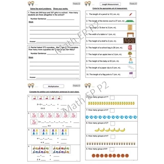 ใบงาน Mathematics ป.2 EP/MEP/MSEP | ครบ 2 เทอม พิมพ์สีทั้งเล่ม 119 หน้า แบบฝึกหัด+เฉลย