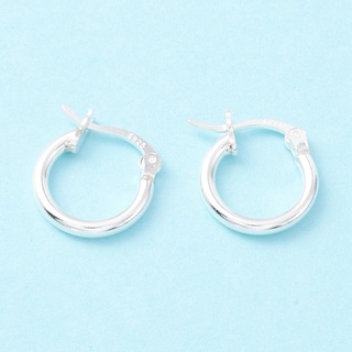 ก้านต่างหูแบบห่วง Chunky Small Huggie Hoop เงินแท้ 925 Sterling Silver ขนาด 14x13x2mm, Pin: 0.5x1mm จำนวน 1 คู่