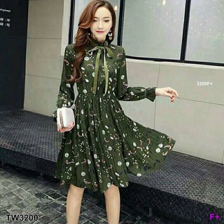 Dress แขนยาว (โค้ดช้อปฟรี 100 บาท)