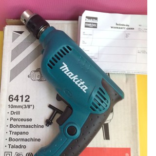 makita แท้ทุกชิ้น ,มากีต้า สว่านไฟฟ้า 10 มิล(3หุน) No. 6412 ปรับซ้าย-ขวา(รุ่นงานหนัก) สายไฟยาว 77 นิ้ว