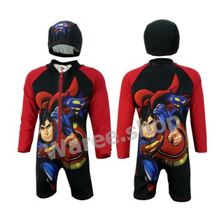 ชุดว่ายน้ำเก็บอุณภูมิ Super Man ซุปเปอร์แมน ลิขสิทธ์แท้ ชุดว่ายน้ำนีโอพรีน Neoprene ชุดว่ายน้ำกันหนาว ชุดว่ายน้ำเด็ก