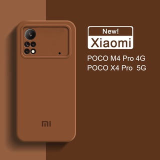 ของแท้ เคสโทรศัพท์มือถือ ซิลิโคนนิ่ม กันกระแทก สีพื้น สําหรับ Xiaomi Poco X4 Pro 5G X5 M5 M4 4G Case Poco F4 GT