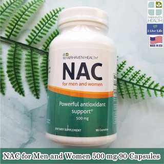 Fairhaven Health - NAC for Men and Women 500 mg 90 Capsules เอ็นเอซี สำหรับผู้ชายและผู้หญิง N-Acetyl-L-Cysteine