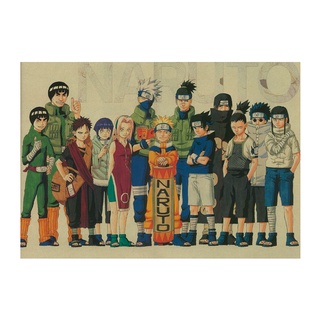 โปสเตอร์กระดาษคราฟท์ลายการ์ตูน Naruto -O/ Anime ขนาด 51X36ซม. สําหรับตกแต่งหอพัก