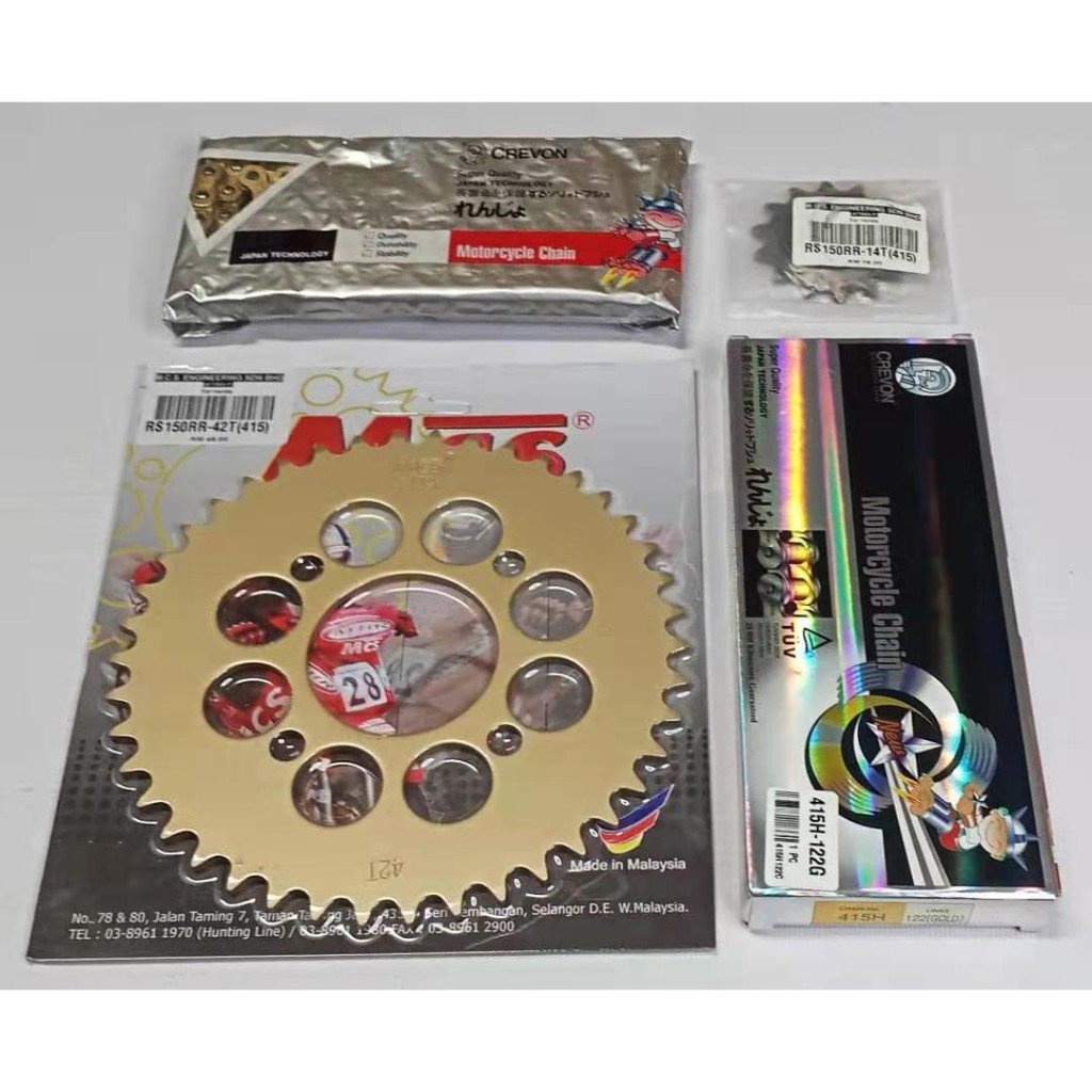 415-122L CREWON CHAIN, RS150 415 SpROCKET (โซ่+โซ่) ชุดโซ่