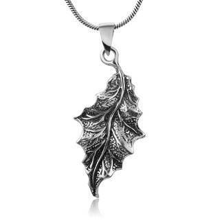 Suvani Jewelry - 925 Sterling Silver Leaves จี้ใบไม้ มาพร้อมสร้อยเงิน ยาว 18 นิ้ว