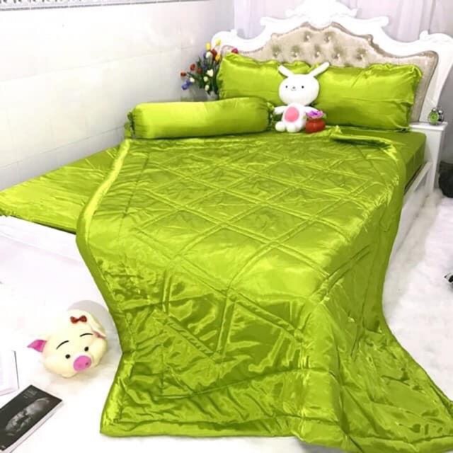 5-PIECE COMBO SILK BED SHEET SET 1m6x2m