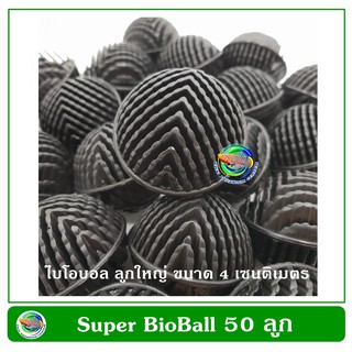 Super Bioball ซุปเปอร์ ไบโอบอล 50 ลูก ขนาด 4 ซม. ใส่ในช่องกรองตู้ปลา บ่อปลา รับประกัน 10 ปี