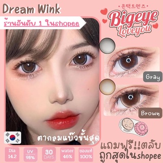 คอนแทคเลนส์🌈Dream🌈 Chestnut/Gray (Wink) ขนาดบิ๊กอาย💖ขายดี🍭