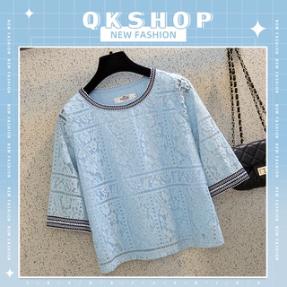 QKshop เสื้อแฟชั่นผู้หญิง ⚡️ลายลูกไม้เบาๆ ✨ ใครใส่ก็ดูแพง ขายดีทุกสี🌈 ซื้อฝากแม่คือปังมาก🔥