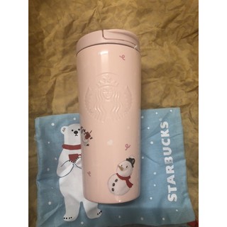 Starbucks กระบอกน้ำ Pink Holiday Animal Friends 12 oz.