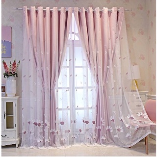 ผ้าม่านหน้าต่าง ประตู 2 ชั้น ผ้าม่านกันUV โปร่งแสง สําเร็จรู…