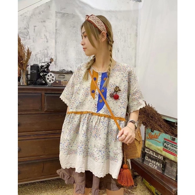 🍄 เสื้อผ้าฝ้าย เสื้อสไตล์ญี่ปุ่น งานญี่ปุ่น ป้าย muye ผ้าลินินงานสวยมาก