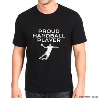 เสื้อยืดพิมพ์ลายการ์ตูน Proud Handball Player Tri Blend สําหรับผู้ชาย