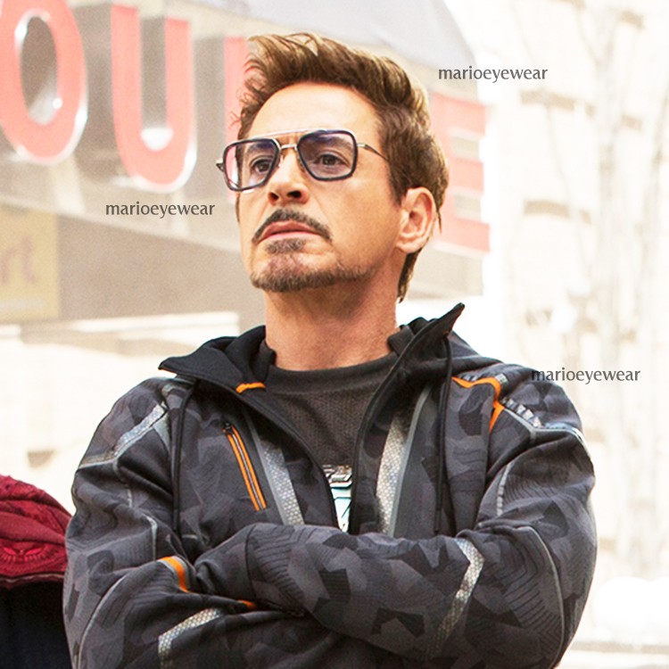 ทรง Iron steel แว่นกรองแสงพร้อมเลนส์บลูบล็อค+ออโต้ (แท้)  กรองแสงสีฟ้า+ออกแดดเปลี่ยนสี(สำหรับสายตาปกติ) Blue+Auto