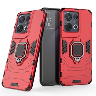 Oppo Reno 8T 7Z 7 SE Pro Reno 8 Reno 8 Lite 8Z เคสกันกระแทก ทนทาน ที่ใส่แหวนโลหะ เคสไฮบริด PC + TPU เกราะ เคส