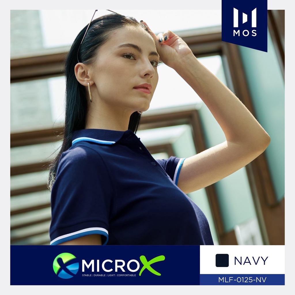 POLO MOS เสื้อโปโลผู้ชาย เนื้อผ้า MicroX นุ่มสบาย น้ำหนักเบา รุ่น MLB