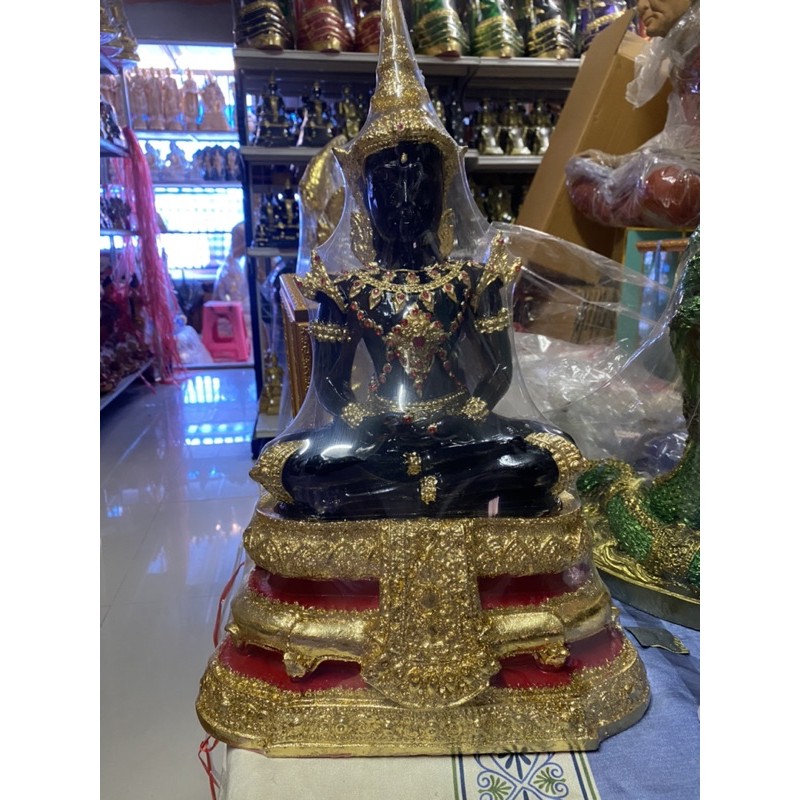 พระเเก้วมรกต 9 นิ้ว สีประจำวัน ฐาน12นิ้ว องค์ใหญ่ ปิดทองเค